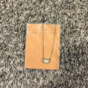 Kendra Scott Elisa Vintage Silver Etch Frame Short Pendant Necklace
